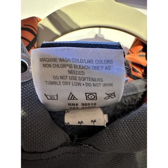 Under Armour UA Storm Hoodie Men's Size MD/M Gray Hooded Sweatshirt Orange Logo - Picture 5 of 7